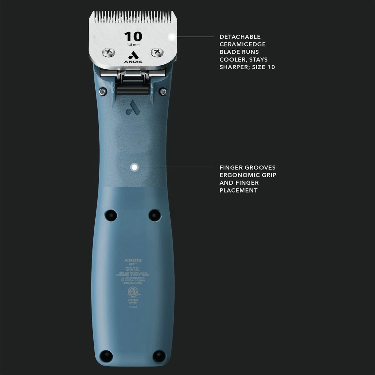 Andis EMERGE Cordless Clipper Blue 3 Andis EMERGE Cordless Clipper Blue - Image 3