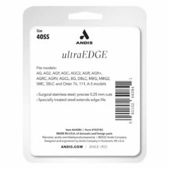Andis UltraEdge Blade 40 1/100In Cut 5 Andis UltraEdge Blade 40 1/100In Cut -pet store ad64076 ultraedge blade size 40ss package back